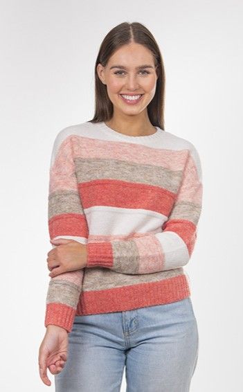 Stripe Boxy Pullover - Blossom Combo