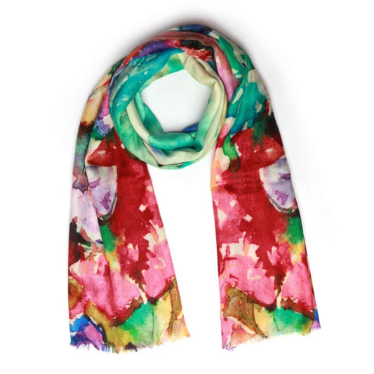 Abstract Floral Scarf - Modal/Silk