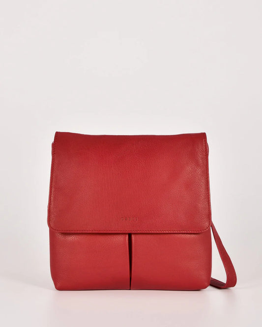 Ava Leather Crossbody - Red