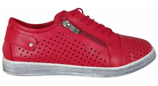 Cabello EG17 Leather Sneaker - Red