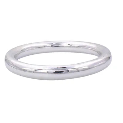 Thick Round Bangle - Silver