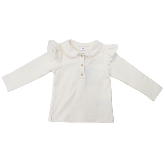 Frill Collared Blouse - Beige