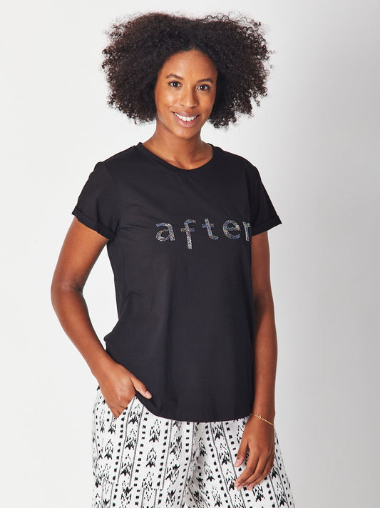 Beaded After Tee - Black