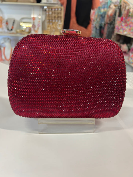 Red Diamonte Clutch
