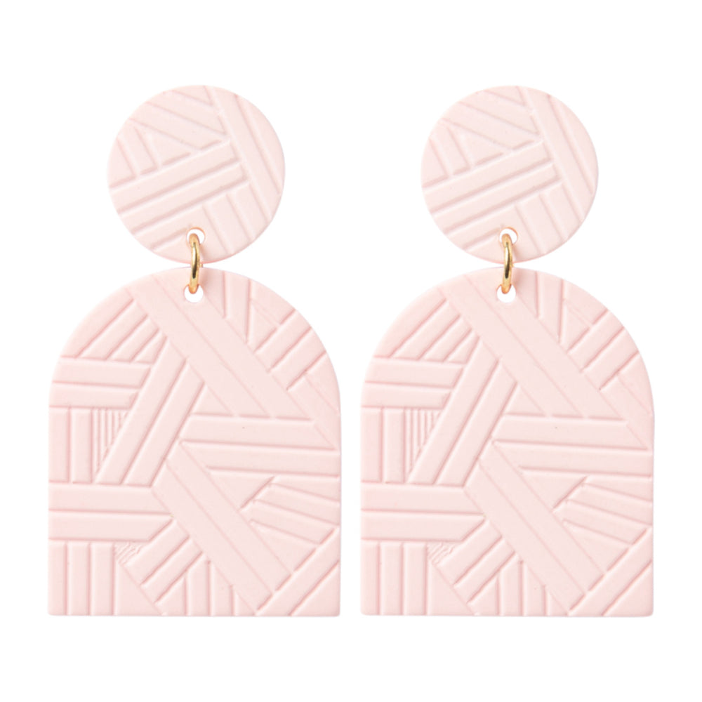 Geo Earrings - Light Pink