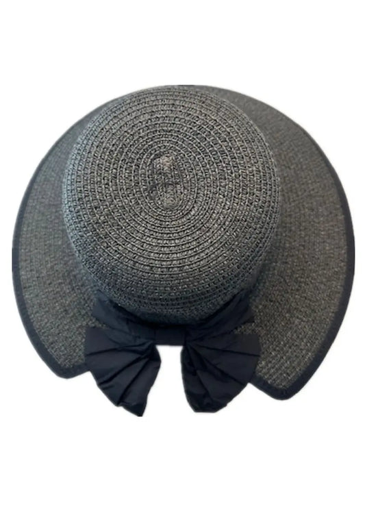 Summer Hat - Black with Black Bow