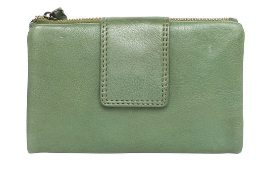 Soft Cow Leather Multi Card Wallet - Grass