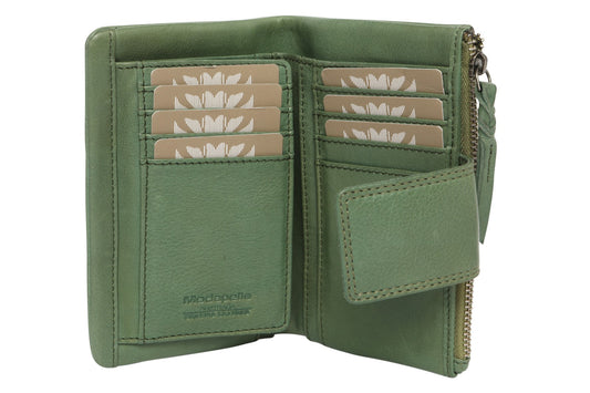 Soft Cow Leather Multi Card Wallet - Grass
