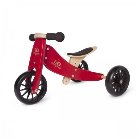 Kinderfeets 2 in1 Balance Bike/Trike Plus - Cherry Red