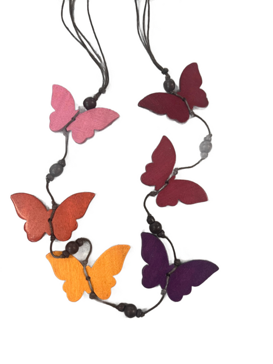 Wooden Butterfly Necklace