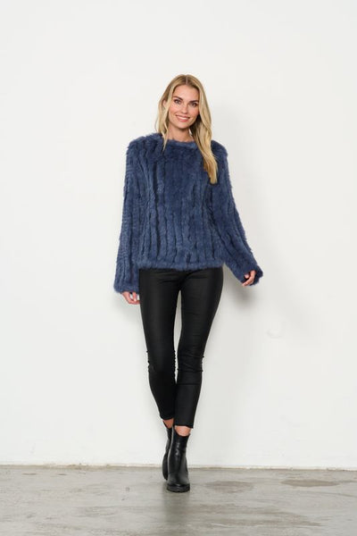 Rabbit Fur Jacket - Navy