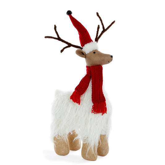Rufus Reindeer with Scarf- White