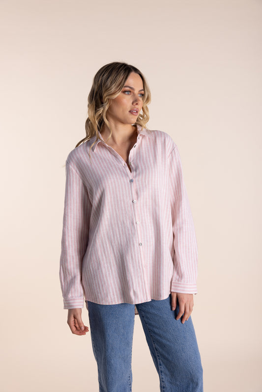 Double Stripe Shirt - Pink/White