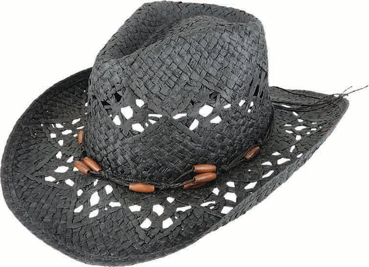 Wired Edge Western w/Bead Trim Hat - 3 Colors