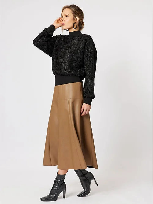 Brooke Vegan Leather Skirt - Coffee – 2 Fat Ladies