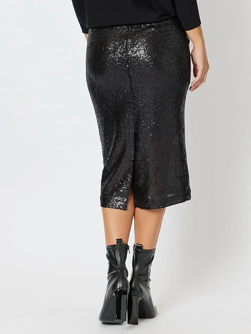 Darcy Sequin Skirt - Black