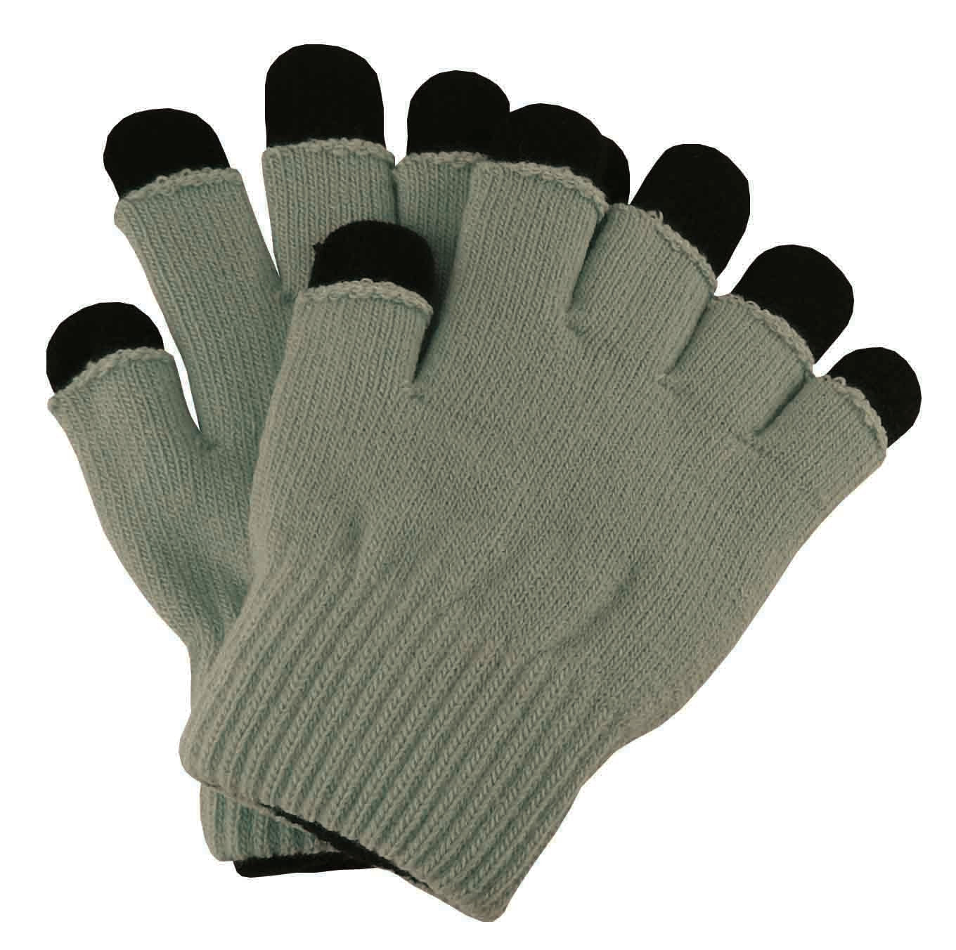 Two in One Finger/Fingerless Gloves - Black/Grey