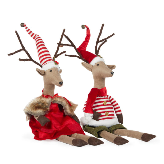 Sitting Reindeer - Vixen & Blitzen