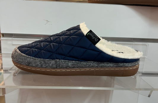 Dr Feet Hilton Slippers - Navy Quilted