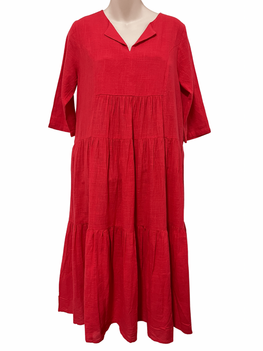 Essentials Dress Collared - Luscious Red
