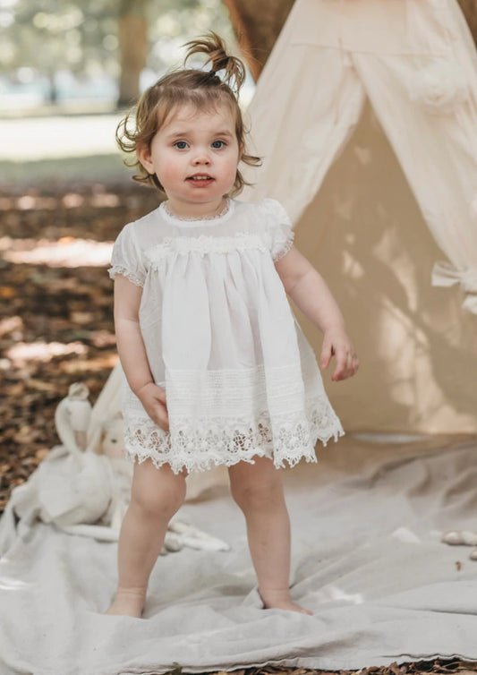 Sugarplum Heirloom Baby Dress - White