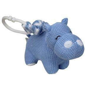 Knitted Hippo Pram Toy -Assorted Colours