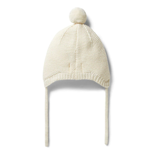 Wilson & Frenchy Knitted Cable Bonnet - Gardenia