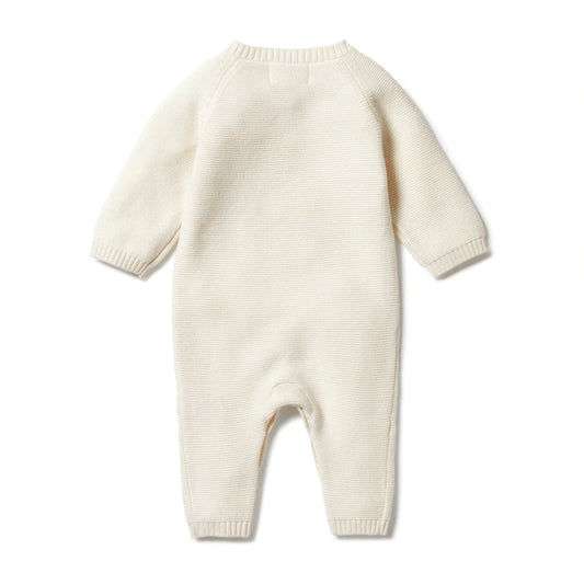 Wilson & Frenchy Knitted Mini Cable Growsuit - Gardenia