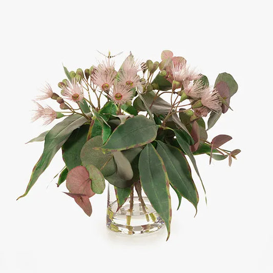 Eucalyptus Flowering Mix in Vase - Pink
