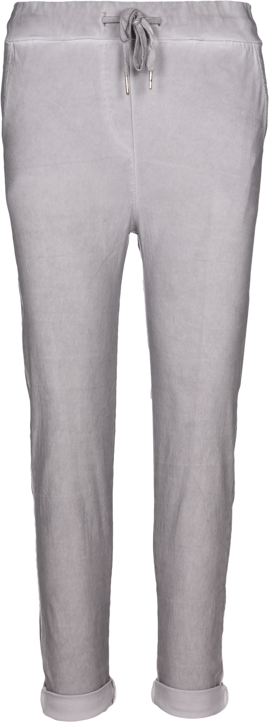 Pull on Pants with drawstring - Silver