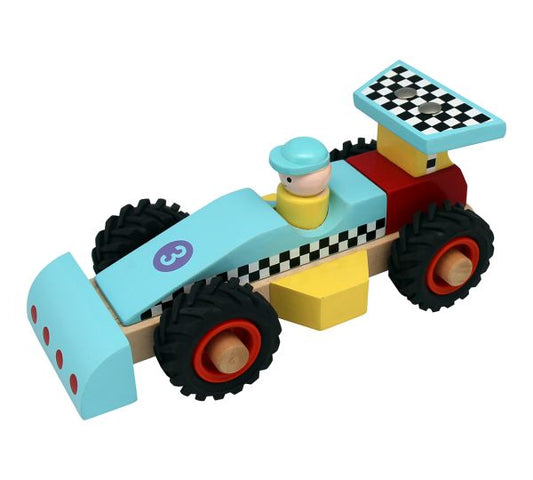 Wooden Racing Car - Blue