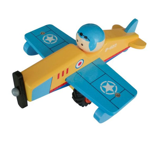 Wooden Airplane-Blue