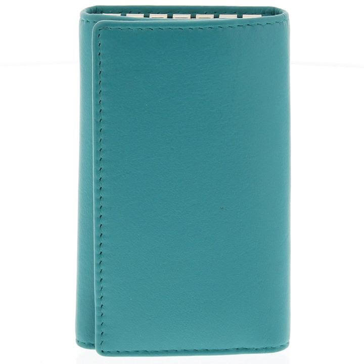 Calvin Key Ring Leather Wallet - Turquoise
